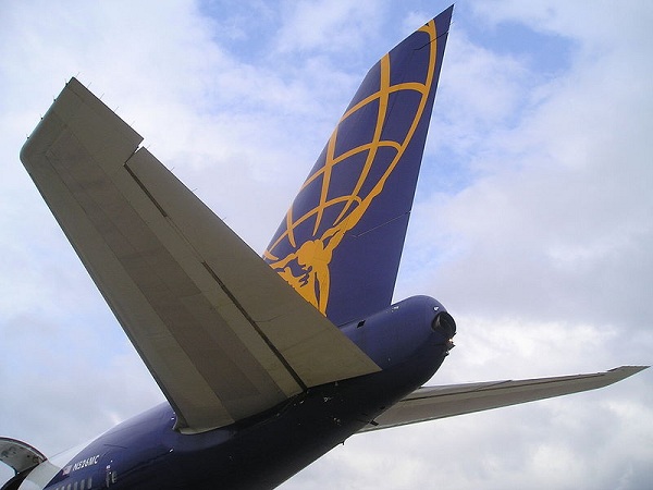  The empennage of a Boeing 747-200. 